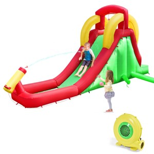 Costway Inflatable Water Slide Bounce House Bouncer Kids Jumper Climbing w/ 480W Blower - 1 of 4