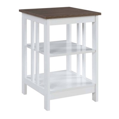 Mission End Table with Shelves Driftwood/White - Breighton Home