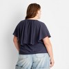 Women's Short Sleeve Cape Blouse - Future Collective - 2 of 3