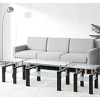 Spassway Glass Coffee Table with 2-Piece End Tables Set for Living Room Modern Sofa Table with Lower Storage Shelf Small Tea Table for Waiting Room - 2 of 4
