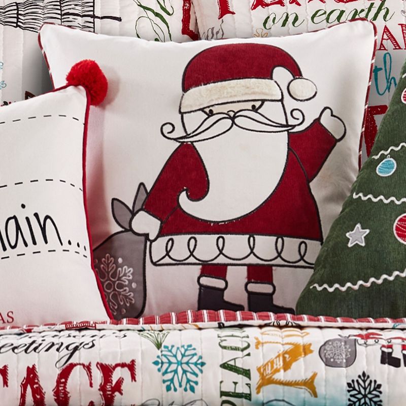 Santa Claus Lane Holiday Decorative Pillow White - Levtex Home, 3 of 5