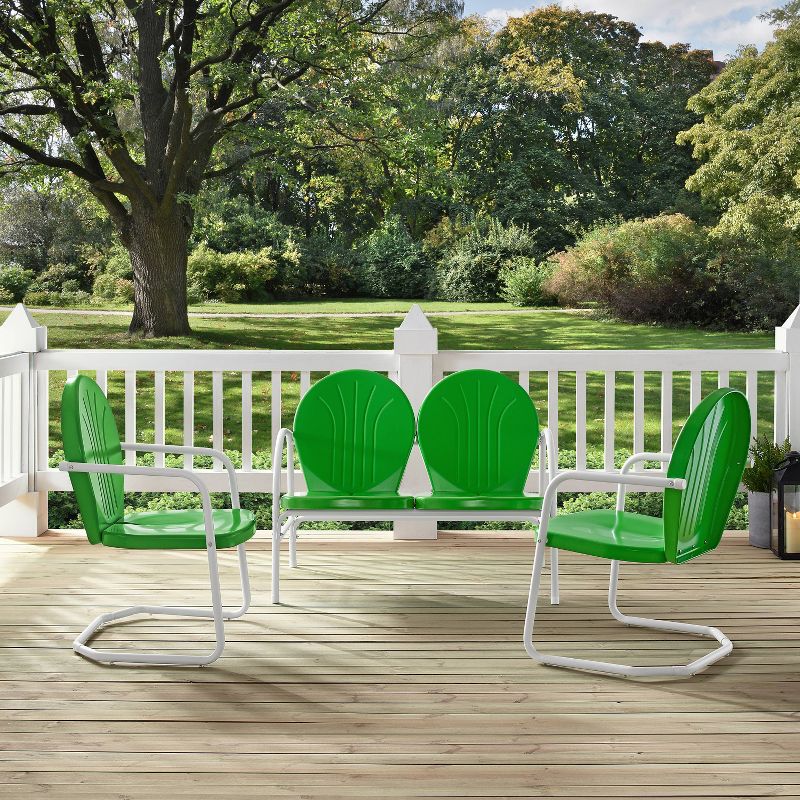 Griffith 3pc Outdoor Seating Set - Kelly Green - Crosley, 6 of 10