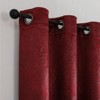 Set of 2 Leeds Floral Leaves Embossed Light Filtering Grommet Top Window Curtain Panels - Kate Aurora - 2 of 4