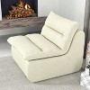 36'' Lazy Floor Sofa ,Modern Armless Floor Lounge Chair, Comfy Accent Bean Bag Couch Beige - 4 of 4