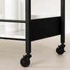City Life Bar Cart with Wine Glass Rack Black/Faux Carrara Marble - South Shore - 4 of 4
