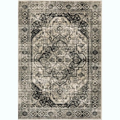 Oriental Weavers Georgia 429G0 Grey/ Black Indoor Area Rug - 1'10" x 7'6"