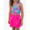 RuffleButts Girls Swim Bow Skirt Cover-Up - Neon Magenta, 4T/5 - 3 of 4