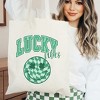 City Creek Prints Lucky Vibes Smiley Canvas Tote Bag - 15x16 - Natural - 2 of 2