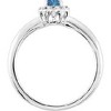 Pompeii3 1/2Carat Treated Blue Diamond Halo Engagement Ring Vintage Antique White Gold - 2 of 4