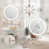 FUNTOUCH Wall Mounted Makeup Mirror, Rechargeable 2-Sided,1X/10X Magnification 3 Color LEDs,Dimmable 360° Rotation with Extension Arm/Hooks - 2 of 4