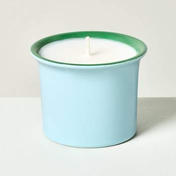 Two-Tone Ceramic Beach House Jar Candle Light Blue/Green - Hearth & Hand™ with Magnolia