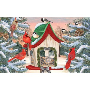 Briarwood Lane Winter Doormat 30x18 Indoor Outdoor Snowy Birdhouse For Winter Doormat - 1 of 4