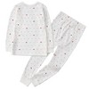Owlivia Organic Cotton Baby Long Sleeve Pajama Sets, Girl's 2Pc Sleepwear - Pink Hearts - 4 of 4