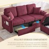 VASIP L-Shaped Sectional Sofa with Storage Ottoman,3-Seat Convertible Design with Cup Holders ,Corduroy Fabric for Living Room, Apartments,Beige - 4 of 4