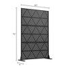 Wooakway 47" x 72" Black Metal Garden Trellis Privacy Screen Indoor Outdoor Room Divider Lattice Panel - 3 of 3