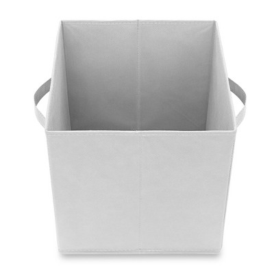 White Fabric Collapsible Cube Storage Bins Set of 6