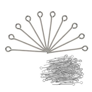 Unique Bargains DIY Craft Necklaces Bracelets Earrings Jewelry Making Iron 21 Gauge Eye Pins 200 Pcs - 1 of 4