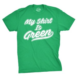 Mens My Shirt Is Green All Star Team Saint St Patricks Day Lucky Green T Shirt - Crazy Dog Men's T Shirt - 1 of 4