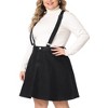 Agnes Orinda Women's Plus Size Adjustable Strap Suspender Cross Back Mini Denim A-Line Jean Skirts - 2 of 4