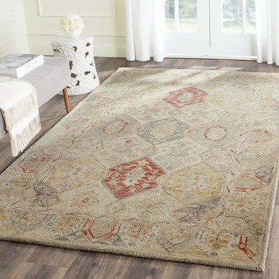 Antiquity Beige and Red Hand Tufted Wool Rug