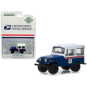 1971 Jeep DJ-5 Blue and White "United States Postal Service" (USPS) "Hobby Exclusive" 1/64 Diecast Model Car by Greenlight - 1 of 3