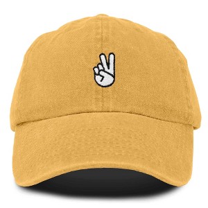 Dalix Peace Sign Embroidered V Cotton Dad Hat Baseball Cap Adjustable Mens - 1 of 4