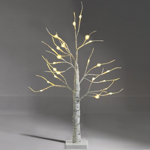 lighted birch twig tree