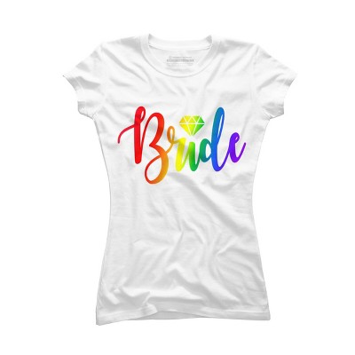 Adult Design By Humans Bride Pride Rainbow Wedding By Anhanva T-Shirt