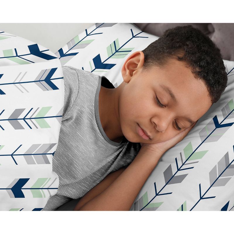 4pc Mod Arrow Twin Kids&#39; Comforter Bedding Set Navy and Mint - Sweet Jojo Designs, 5 of 7
