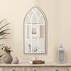 LuxenHome Rustic White and Brown Wood Cathedral Wall Mirror - 2 of 4