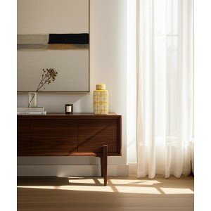 Modern Ceramic Jar with Geometric Design - Sleek Contemporary Decorative Accent Piece - Stylish Handcrafted Artisanal Home Decor Vessel - 1 of 4