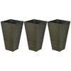 Outsunny 28" Tall Outdoor Planters, Set of 3 Large Taper Planters with Drainage Holes and Plug, Faux Wood Plastic Flower Pots - 4 of 4