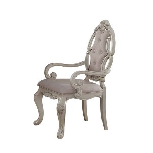 23" Ragenardus Dining Chair Fabric and Antique White Finish - Acme Furniture - 1 of 4