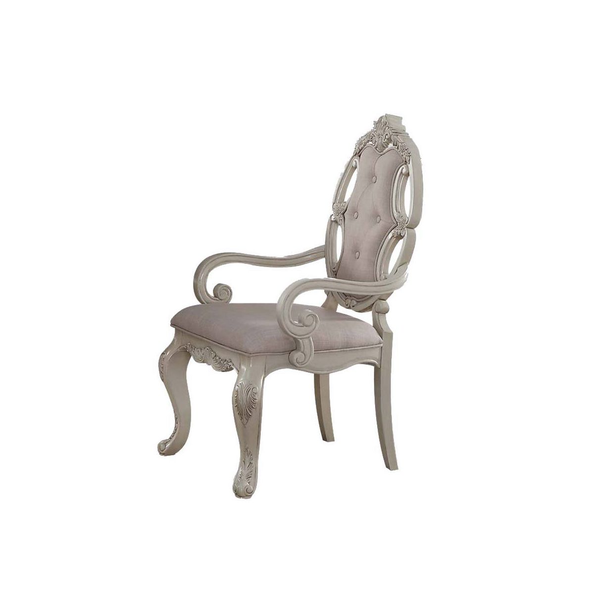 23" Ragenardus Dining Chair Fabric and Antique White Finish - Acme Furniture