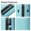 3-Piece Luggage Set(20", 24", 28"), Hardside Suitcases with Four Spinner Wheels and Scratch-Resistant Finish , Blue - 2 of 4