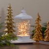 Northlight Tapered Lantern with Rice Lights Decoration - 12" - White - Clear Lights - 2 of 4