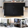 Mobile Kitchen Island Cart, Rolling Kitchen Island With 2 Drawers, 4 Doors Cabinet, Kitchen Island on Wheels for Hotel Kitchen Dinning Room - 3 of 4