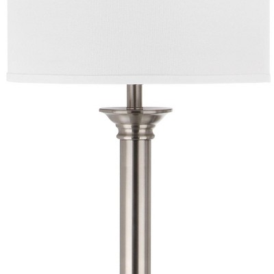 Livia 60" Nickel Floor Lamp with White Cotton Shade
