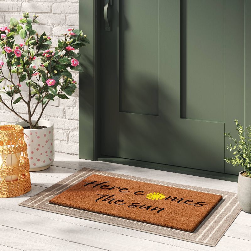 1&#39;6&#34;x2&#39;6&#34; &#39;Here Comes The Sun&#39; Doormat Natural - Threshold&#8482;, 3 of 6