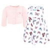 Hudson Baby Infant and Toddler Girls Cotton Dress and Cardigan Set, Sweet Butterflies - 3 of 4