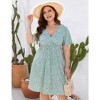 LXT-Plus Size Summer Dress A-Line Swing Floral Party Midi Dresses - 3 of 4