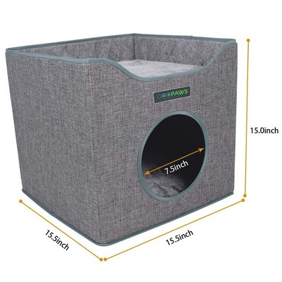 JESPET & GOOPAWS: Foldable Cat Condo - Smoke Grey - Cube House
