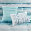 Lyngins 8-Piece Seersucker Comforter & Quilt Set – Watercolor Stripe Print, Hypoallergenic, Machine Washable, Full/Queen Bedding Set - 4 of 4