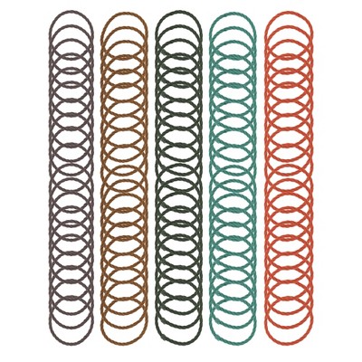 Unique Bargains Women's Spiral Pattern Hair Ropes Green Brick Red Purple 100pcs