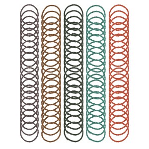 Unique Bargains Women's Spiral Pattern Hair Ropes Green Brick Red Purple 100pcs - 1 of 3