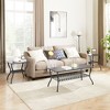 3-Piece Modern Rectangle Coffee Table Set with 2 Square End Tables and Sturdy Base for Living Room - 4 of 4