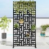Wooakway 35" x 72" Black Metal Garden Trellis Privacy Screen Indoor Outdoor Room Divider Lattice Panel - 4 of 4