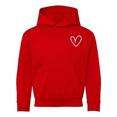The Juniper Shop Embroidered Hand Drawn Heart Youth Graphic Hoodie