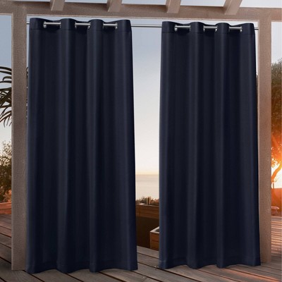 Set Of 2 Canvas Grommet Top Light Filtering Window Curtain Panels - Nicole Miller