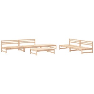 vidaXL 6 Piece Outdoor Patio Lounge Set - Solid Wood Pine Garden Furniture - Modular Design for Garden, Terrace, Deck - 1 of 4